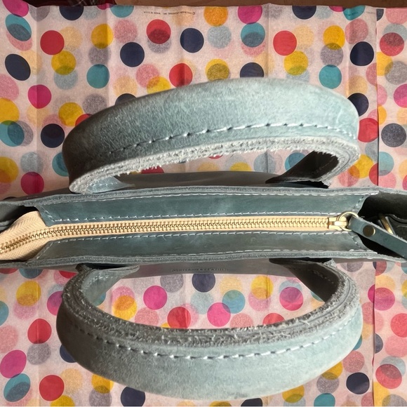 Portland Leather Small Raindrop Crossbody in Aqua - Picture 4 of 8